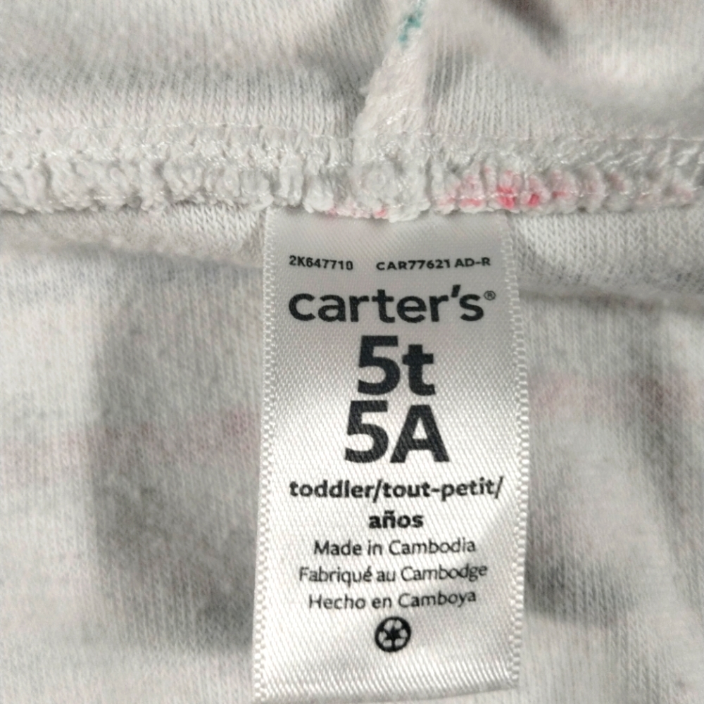 Carter's Girls Hooded Cover-Up Zip Up Striped Colorful Size 5T - Picture 15 of 16